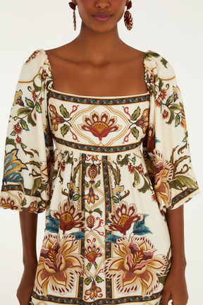 Vestido Curto Feminino Estampado Jardim Majestoso – Farm - Benui Store