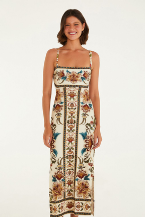 Vestido Midi Feminino Estampado Jardim Majestoso – Farm - Benui Store