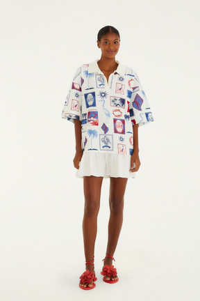 Vestido Farm Polo Estampado Tropical Vintage - Benui Store